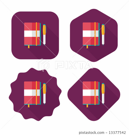 notebook flat icon with long shadow,eps10 13377542