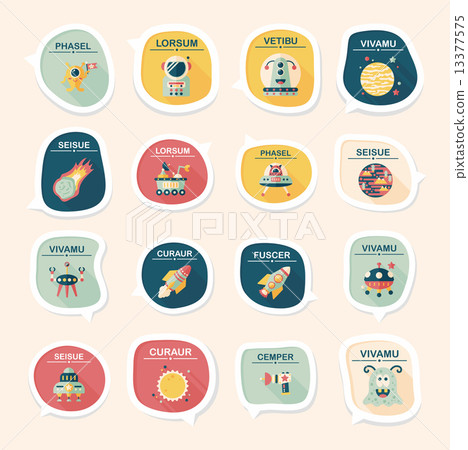 Space speech bubble flat design background set, eps10 13377575