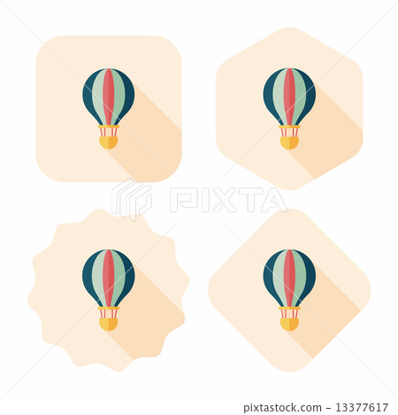 Transportation hot air ballon flat icon with long shadow,eps10 Transportation hot air ballon flat icon with long shadow,eps10 13377617