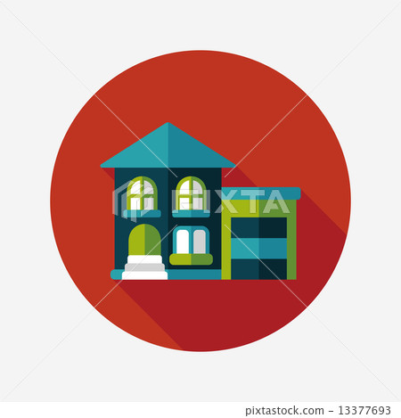 Building flat icon with long shadow,eps10 - Stock Illustration ...