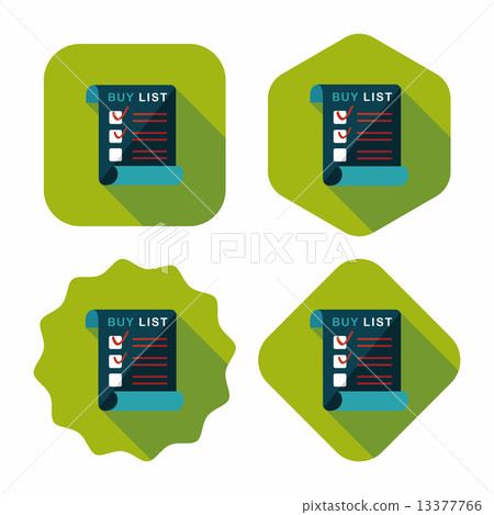 shopping list flat icon with long shadow,eps10 13377766