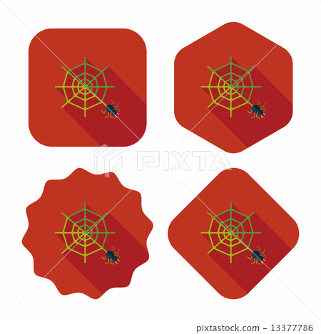 Halloween Spider flat icon with long shadow,eps10 Halloween Spider flat icon with long shadow,eps10 13377786