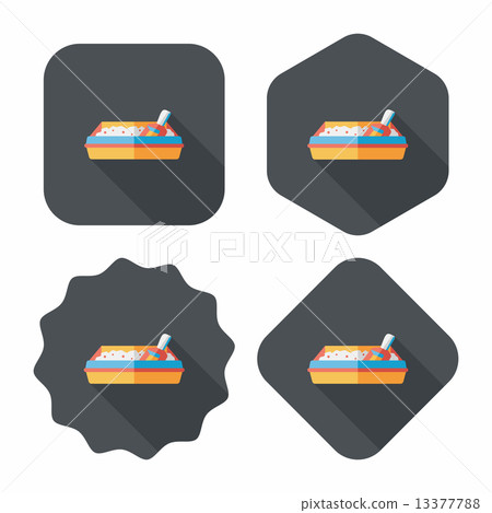 Pet cat litter box flat icon with long shadow, eps10 Pet cat litter box flat icon with long shadow, eps10 13377788