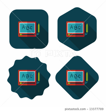 children drawing board flat icon with long shadow children drawing board flat icon with long shadow 13377789
