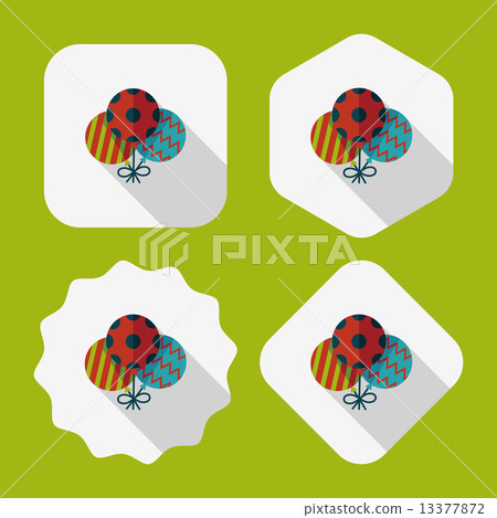 balloons flat icon with long shadow,eps10 - Stock Illustration ...