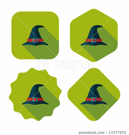 witch hat flat icon with long shadow,eps10 13377878