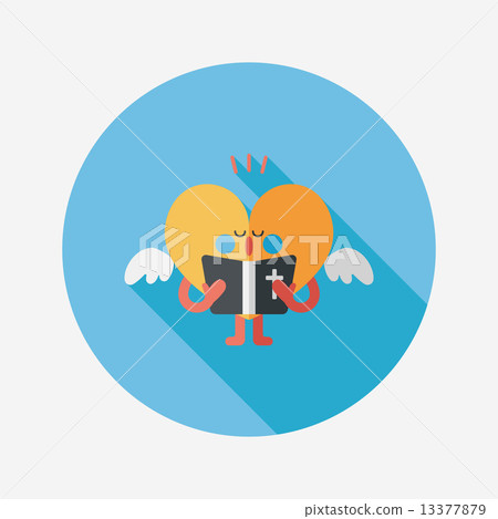 Wedding hear choir flat icon with long shadow,eps10 13377879