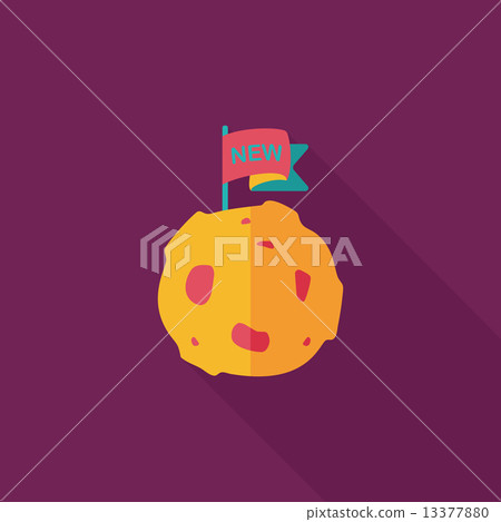 Space planet flat icon with long shadow,eps10 13377880