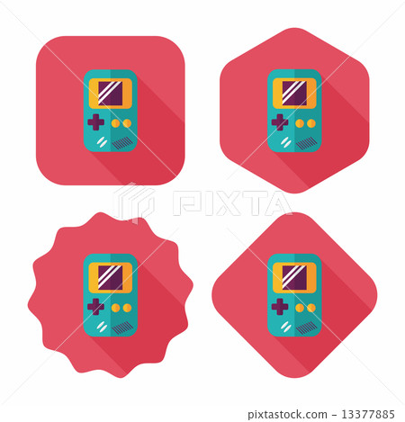 Handheld game flat icon with long shadow,eps 10 Handheld game flat icon with long shadow,eps 10 13377885