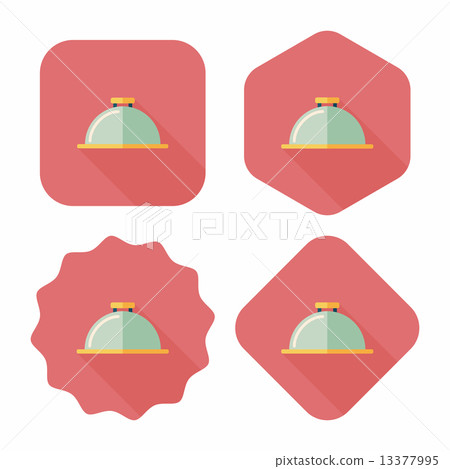 Restaurant cloche flat icon with long shadow,eps10 13377995