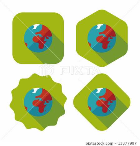 Space earth flat icon with long shadow,eps10 - Stock Illustration ...