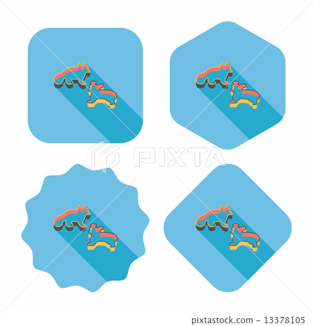 kitchenware baking mold flat icon with long shadow,eps10 13378105