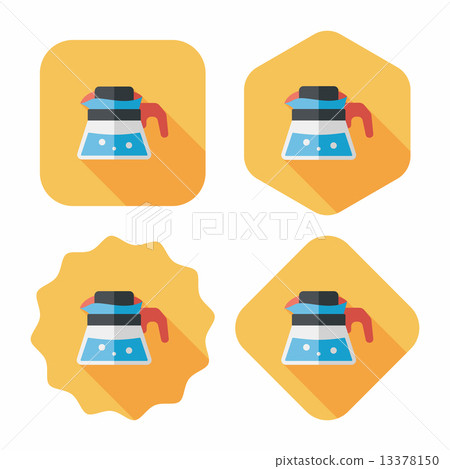 coffee kettle flat icon with long shadow,eps10 13378150