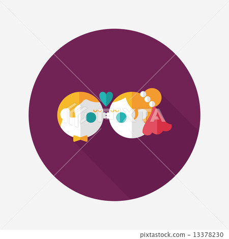 wedding couple flat icon with long shadow,eps10 wedding couple flat icon with long shadow,eps10 13378230