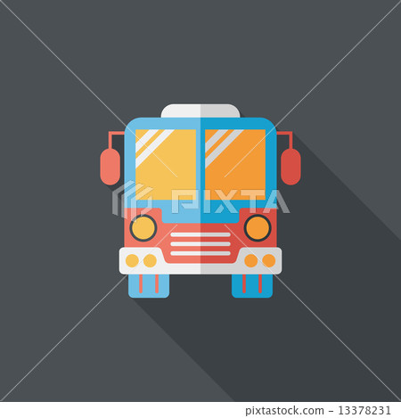 Transportation bus flat icon with long shadow,eps10 Transportation bus flat icon with long shadow,eps10 13378231