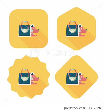 Pet dog travel cage flat icon with long shadow,eps10 Pet dog travel cage flat icon with long shadow,eps10 13378280