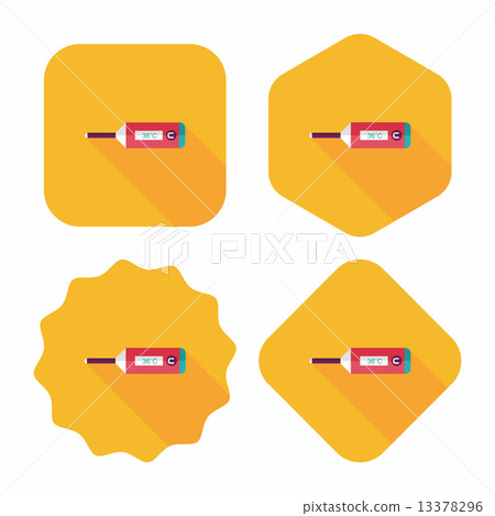 medical thermometer flat icon with long shadow,eps10 13378296