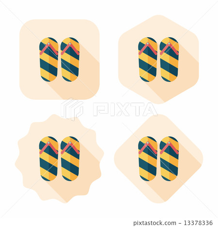 flip flop flat icon with long shadow,eps10 13378336