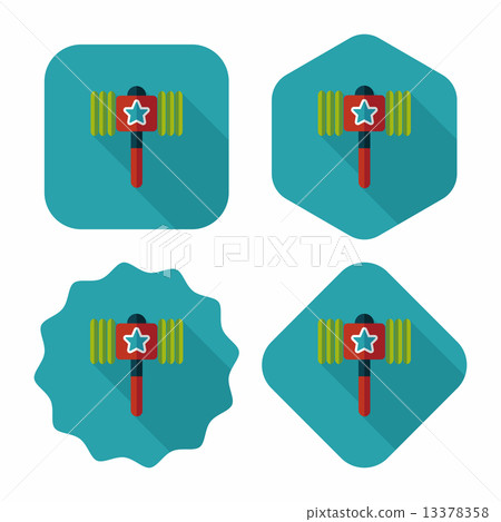 toy hammer flat icon with long shadow,eps10 13378358