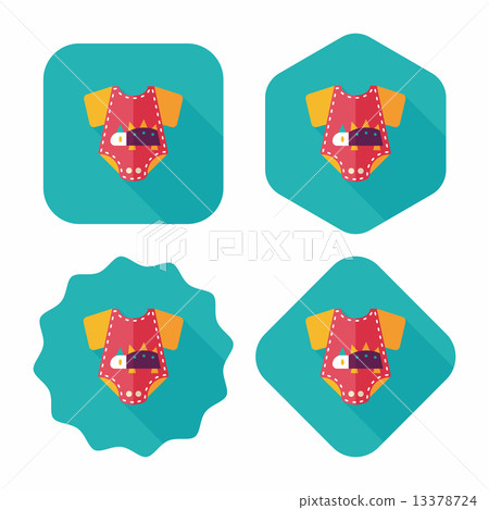 baby onesie flat icon with long shadow,EPS 10 13378724