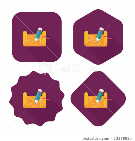 blueprint flat icon with long shadow,eps10 blueprint flat icon with long shadow,eps10 13378923