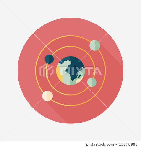 Space planet flat icon with long shadow,eps10 - Stock Illustration ...