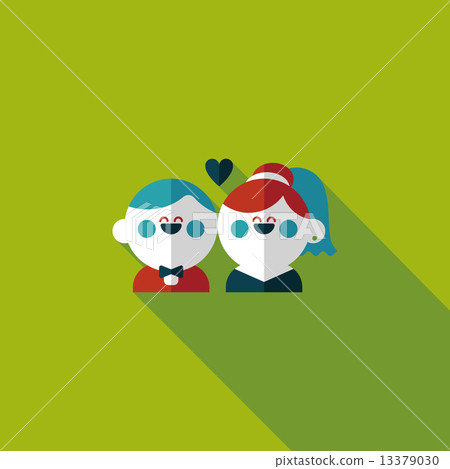 wedding couple flat icon with long shadow,eps10 wedding couple flat icon with long shadow,eps10 13379030