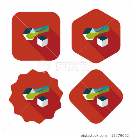 Sugar cubes flat icon with long shadow,eps10 Sugar cubes flat icon with long shadow,eps10 13379032