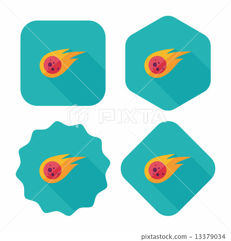 Space Meteorite flat icon with long shadow,eps10 Space Meteorite flat icon with long shadow,eps10 13379034