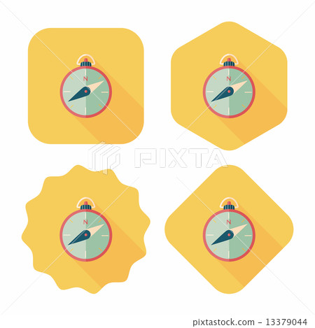 compass flat icon with long shadow 13379044