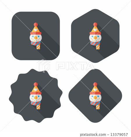 snowman flat icon with long shadow,eps10 13379057