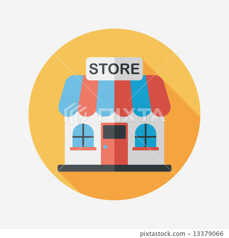 Building shop store flat icon with long shadow,eps10 13379066