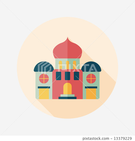 building palace flat icon with long shadow,eps10 13379229