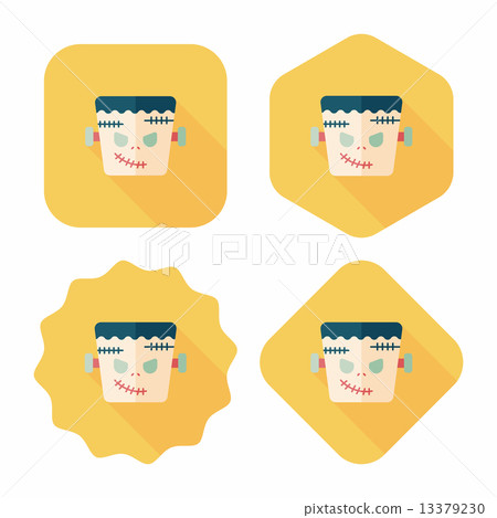 Frankenstein flat icon with long shadow,eps10 13379230