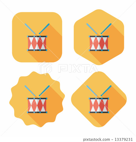 drum flat icon with long shadow,eps10 13379231