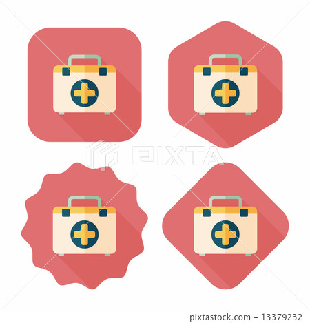 first aid kit flat icon with long shadow,eps10 13379232