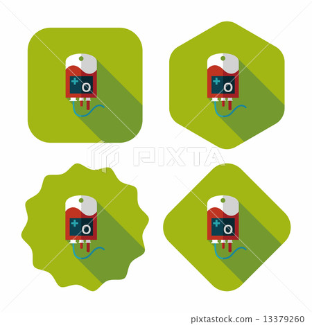 IV bag Flat style Icon with long shadow, eps10 13379260