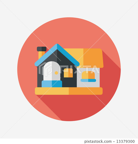 Building house flat icon with long shadow,eps10 - Stock Illustration ...
