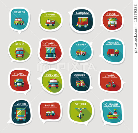 Transportation speech bubble flat design background set, eps10 Transportation speech bubble flat design background set, eps10 13379388