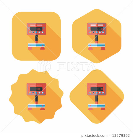 Weight scale flat icon with long shadow Weight scale flat icon with long shadow 13379392