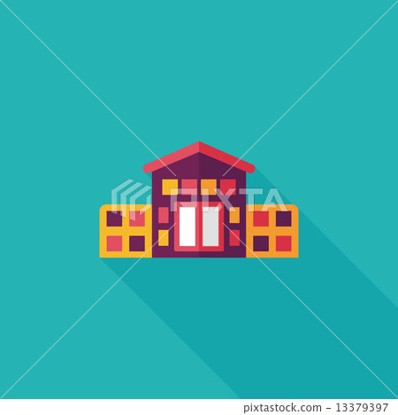 Building house flat icon with long shadow,eps10 - Stock Illustration ...