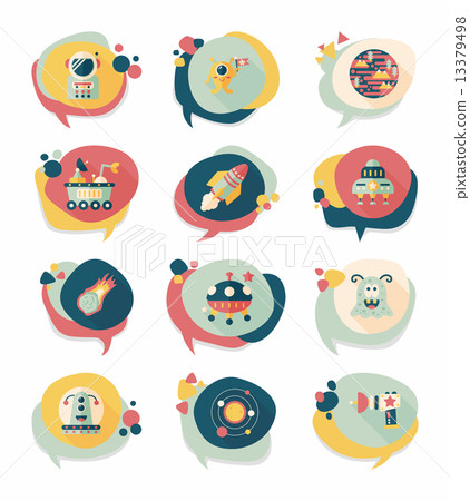 Space speech bubble flat design background set, eps10 Space speech bubble flat design background set, eps10 13379498