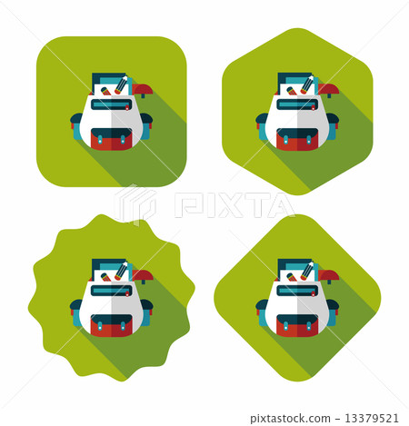 backpack flat icon with long shadow,eps10 13379521