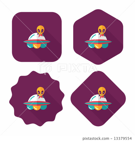 Space UFO flat icon with long shadow, eps10 Space UFO flat icon with long shadow, eps10 13379554