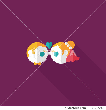 wedding couple flat icon with long shadow,eps10 wedding couple flat icon with long shadow,eps10 13379592