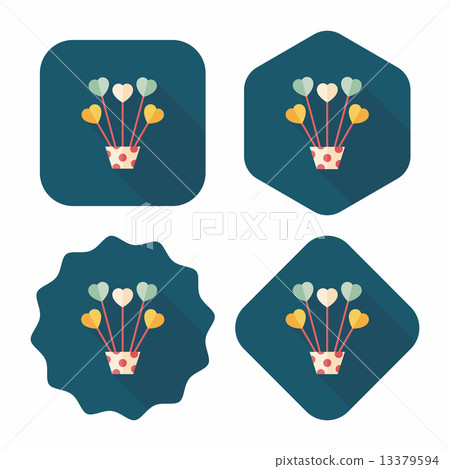 heart flower cup-cake flat icon with long shadow,eps10 heart flower cup-cake flat icon with long shadow,eps10 13379594