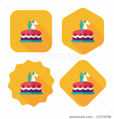 wedding cake flat icon with long shadow,eps10 wedding cake flat icon with long shadow,eps10 13379596