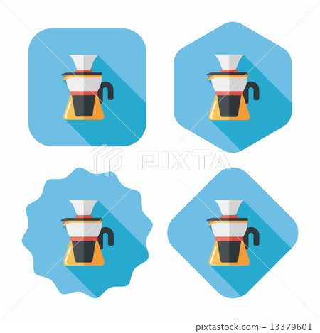 coffee kettle flat icon with long shadow,eps10 coffee kettle flat icon with long shadow,eps10 13379601