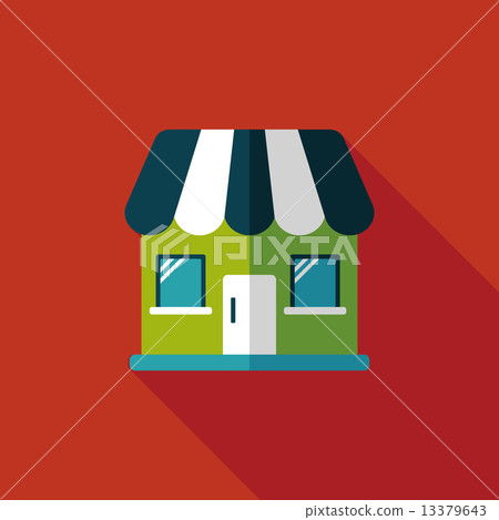 Building house flat icon with long shadow,eps10 13379643