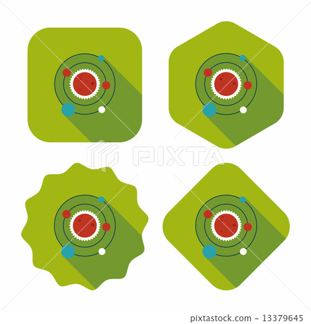 Space planet flat icon with long shadow,eps10 13379645